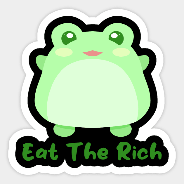 Eat The Rich Frog Sticker by Fadloulah